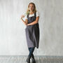 Navy Linen Crossover Pinafore Apron With Pockets, thumbnail 7 of 12