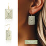 Layered Geometric Rectangle Earrings | Five Colours Available, thumbnail 2 of 8