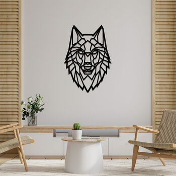 Metal Wolf Art Geometric Design Contemporary Decor, 4 of 11