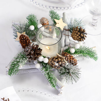 Natural LED Garland Christmas Table Centrepiece, 5 of 5