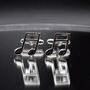 Music Note Silver Cufflinks Gift For Musicians 316 L Stainless Steel, thumbnail 1 of 4