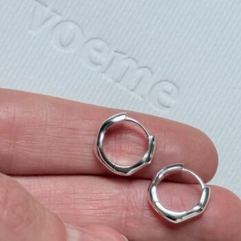 Irregular Huggie Earrings Silver, 2 of 3