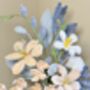 Handmade Crochet Pastel Meadow Bouquet – Soft Blue And Peach Floral Arrangement, thumbnail 2 of 3