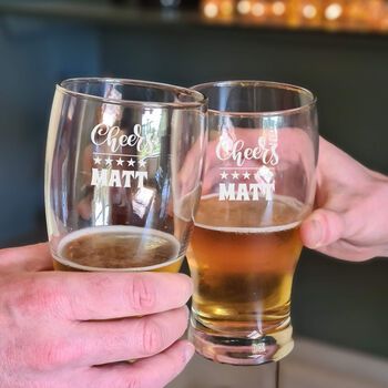 Personalised Pint Glass, Engraved With Your Name, 6 of 8