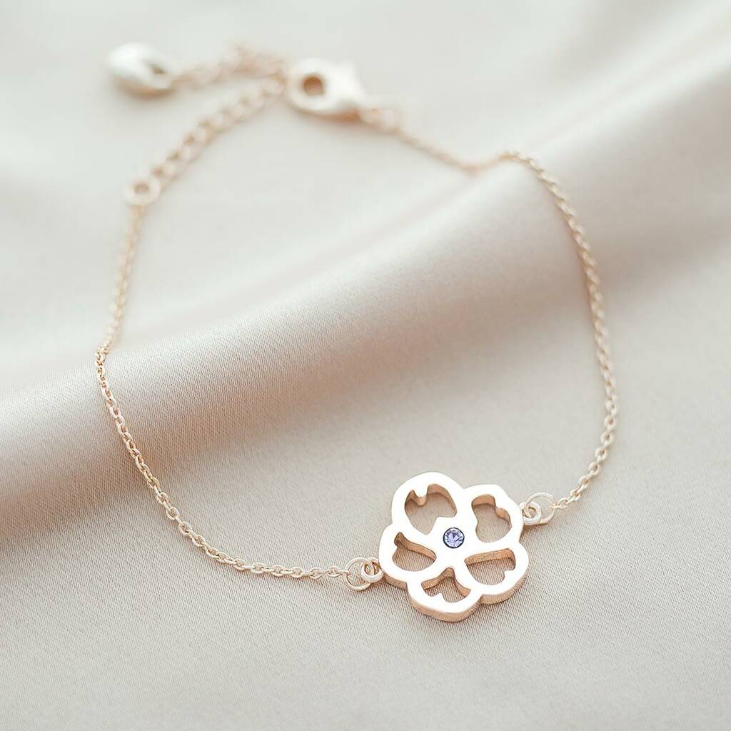Birth Flower Bracelet  Personalised Birth Flower Jewellery – Abiza