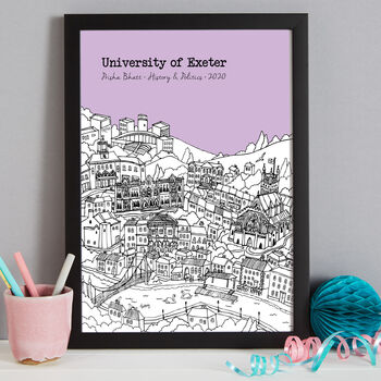 Personalised Exeter Graduation Gift Print, 6 of 9