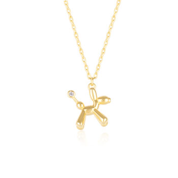 Tiny Balloon Dog Poodle Necklace In Sterling Silver, 5 of 6