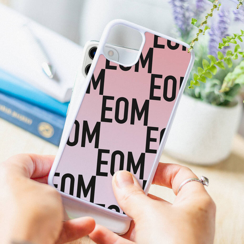 Personalised Repeating Monogram iPhone Case By Joyful Joyful