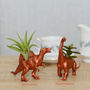 Hand Painted Copper Dinosaur Planter With Plant, thumbnail 3 of 5