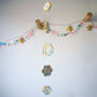 Clay Decoupage Flower Mobile With Letter, thumbnail 1 of 5