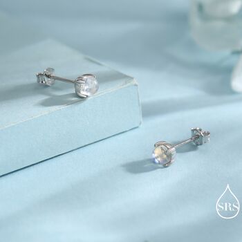 Sterling Silver Mermaid Crystal Tiny Stud Earrings, 3 of 12