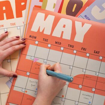 Large Monthly Undated A3 Wall Planner | 12 Pages | Earthy Shapes, 3 of 5