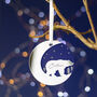 Starry Bear Mirror Personalised Christmas Decoration, thumbnail 1 of 9