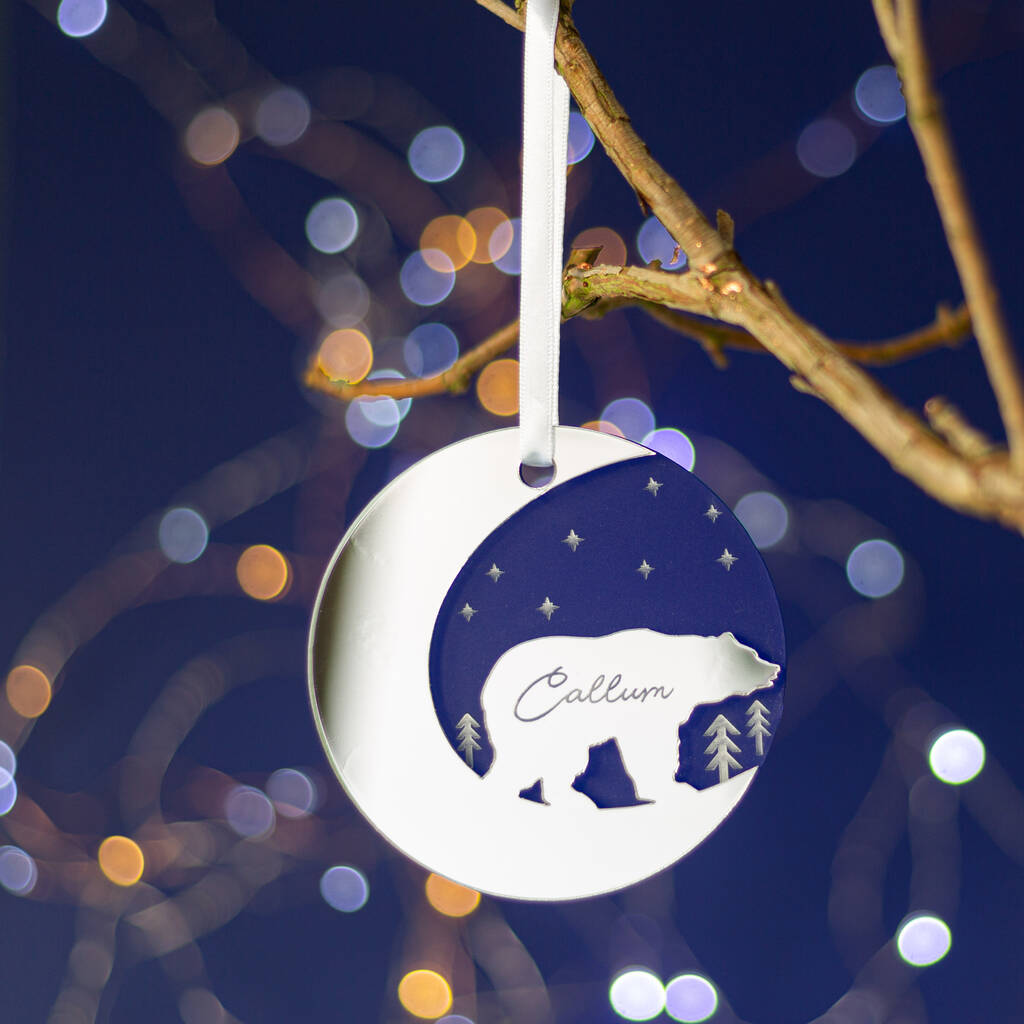 Personalised Christmas Tree Decoration Scandi Bear