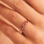 Pink Ruby And Amethyst Pear Cut Half Eternity Band In Sterling Silver And Gold, thumbnail 6 of 9