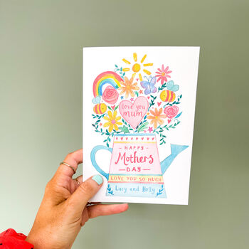 Personalised Mum Mama Flower Vase Mother's Day Card, 2 of 5