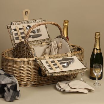 Personalised Four Person Boat Picnic Basket, 4 of 5