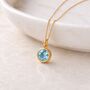 Personalised Gold Plated Sterling Silver March Birthstone Aquamarine Pendant Necklace, thumbnail 3 of 9