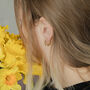 18k Gold Zircon C Hoop Earrings, thumbnail 6 of 7