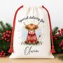 Highland Cow Christmas Sack, thumbnail 2 of 3