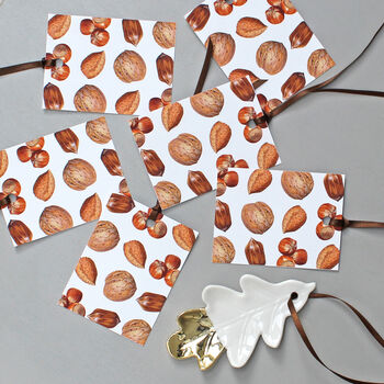 Christmas Gift Tags With Mixed Nuts Illustrations, 2 of 4