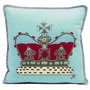 The Crown Coronation Cushion In Navy Or Duck Egg Blue, thumbnail 3 of 5