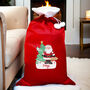 Personalised Santa Pom Pom Red Christmas Sack, thumbnail 1 of 4