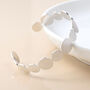 Silver Plated Dappled Texture Disc Cuff Bangle Bracelet, thumbnail 3 of 5