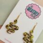 Snake Glitter Resin Earrings / Gothic Serpent Jewellery / Medusa Aesthetic Earrings / Snake Lovers Gift, thumbnail 6 of 6