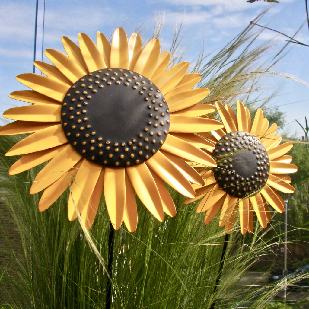 Recycled Metal Sunflower Stems By London Garden Trading