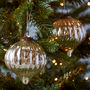 Set Of Two Large Antique Effect Glass Christmas Baubles, thumbnail 3 of 6