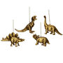 Antiqued Gold Dinosaur Tree Decoration, thumbnail 2 of 2