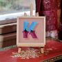 Reverse Glass Gold And Glitter Circus Style Letter K, thumbnail 5 of 6