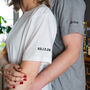 Embroidered Personalised Date Sleeve T Shirt Set, thumbnail 1 of 3