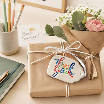 Personalised Thank You Teacher Gift Ceramic Tag, 3 of 11