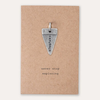 'Never Stop Exploring' Flag Charm, 2 of 4