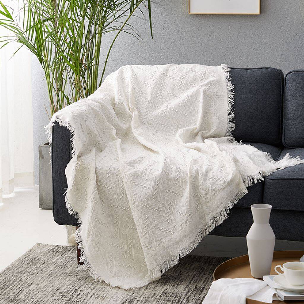 Natural White Scandi Blanket Or Furniture Throw By Bare Accessories ...