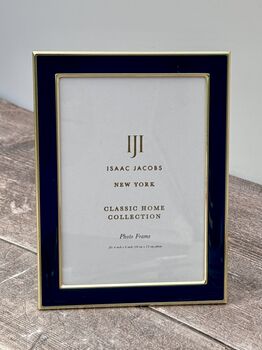 Isaac Jacobs Navy And Gold Tone Border Photo Frame, 2 of 3