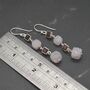 Pink Jade Red Garnet Silver Earrings, thumbnail 5 of 5