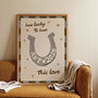 Personalised 'How Lucky' Horseshoe Wedding Art Print, thumbnail 3 of 12