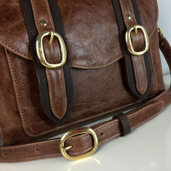Two Tone Brown Leather 'Cleo' Handbag, 6 of 10