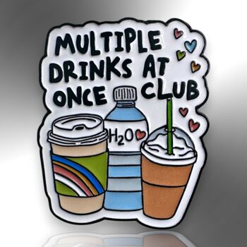 Multiple Drinks At Once Club Enamel Pin, 3 of 8