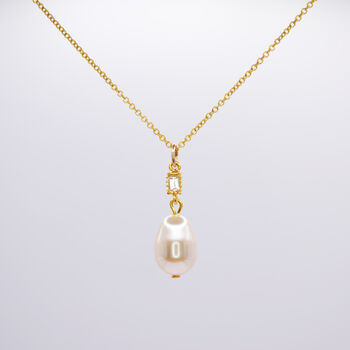 Deco Inspired Pearl Pendant Necklace, 6 of 8