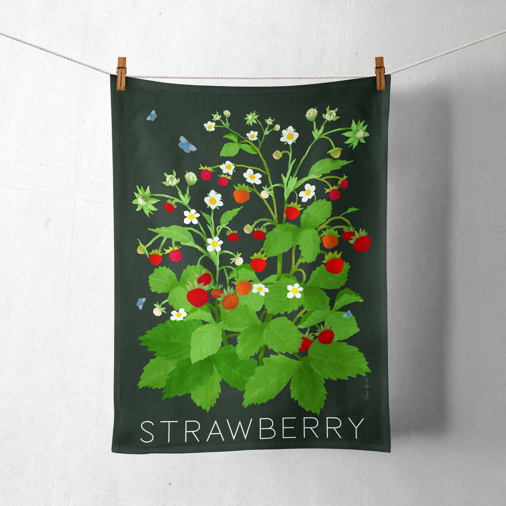 Wild Strawberry Tea Towel, 1 of 5