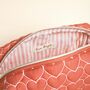 Rust Linen Heart Embroidered Makeup Bag, thumbnail 3 of 3