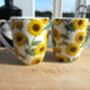 Set Of Four China Aspen Mugs In Sunflower Design, thumbnail 5 of 12