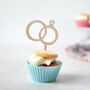 Wooden Cupcake Topper For Weddings Or Engagements, thumbnail 5 of 5