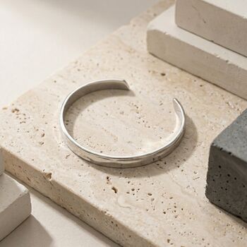 Hammered Silver Bangle, 6 of 9