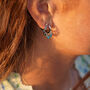 Turquoise Drop Hoop Earrings, thumbnail 2 of 8