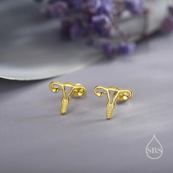 Sterling Silver Female Anatomy Stud Earrings, 7 of 12